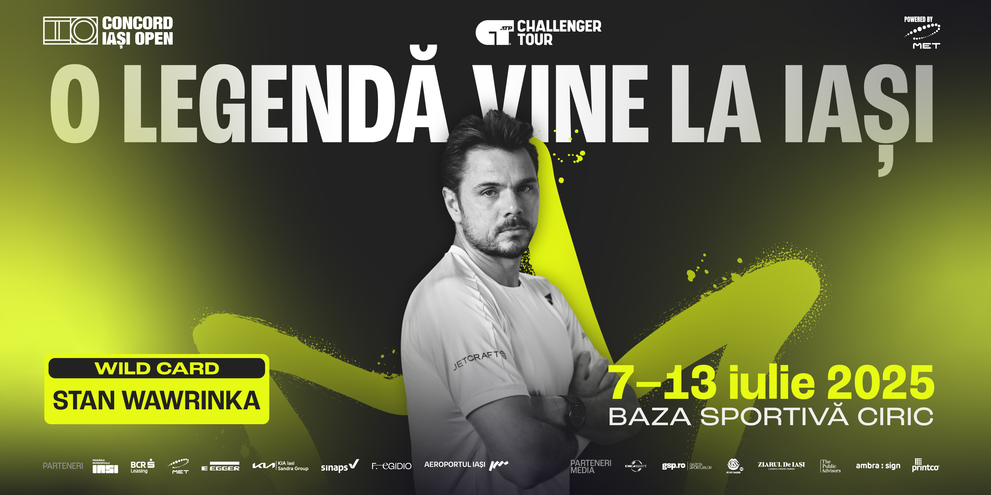 Triplul câștigător de Grand Slam, Stan Wawrinka, vine în premieră  la Concord Iași Open! 